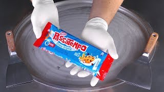 ASMR  Passatempo Cookie Ice Cream Rolls  oddly satisfying rolled fried Ice Cream amp Cookies  Food [upl. by Atokad253]