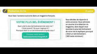 DELF B1 production ecrite cosmopolite votre plus bel evenement delfb1 learnfrench [upl. by Jedthus]