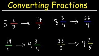 How To Convert Mixed Numbers To Improper Fractions  Basic Introduction [upl. by Thanos]