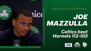 POSTGAME PRESS CONFERENCE Joe Mazzulla talks Hornets sweep Luke Kornets big night in Charlotte [upl. by Ahsyad]