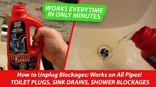 Best Unclogging Drain  How to Unclog a Sink Quickly  How to Unplug Drain Blockages Drano Max Gel [upl. by Segalman631]