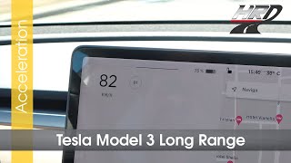 Tesla Model 3 Long Range  0100 kmh acceleration amp 70120 kmh [upl. by Ahcrop]