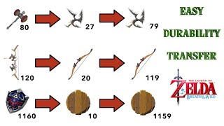 SUPER EASY Durability Transfer for Bows Melee Weapons amp Shields  BOTW   STILL WORKS 2022 [upl. by Bubb]