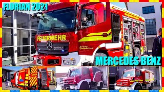 FLORIAN 2021 Mercedes Benz 🚒 Unimog TLF 🚒 Atego HLF 🚒 Sprinter ELW Messe Dresden [upl. by Latton]