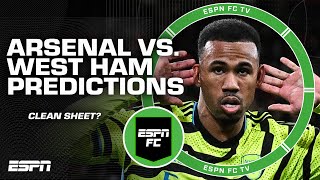 PREDICTIONS for Arsenal vs West Ham 🔮 Everyone but Kasey predicts a clean sheet 👀  ESPN FC [upl. by Haididej]