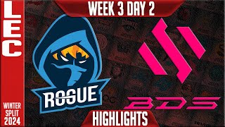 RGE vs BDS Highlights  LEC Winter 2024 Week 3 Day 2  Rogue vs Team BDS [upl. by Ahsirtap14]