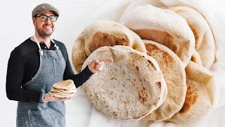 Homemade Pita Bread Recipe [upl. by Aneleve]