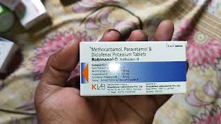 Robinaxol D Tablet Methocarbamol 500mg  Paracetamol  Acetaminophen 325 mg  Diclofenac 50 mg [upl. by Marci262]