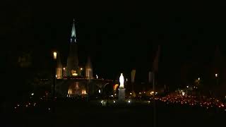 Procession Mariale aux flambeaux at the Sanctuaire de Lourdes  11 October 2024 [upl. by Emmalyn]