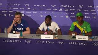 Rai Benjamin Wins Paris Olympics 400m Hurdles Gold Press Conference [upl. by Fabrianne433]