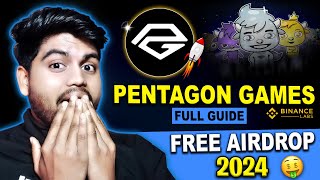 Pentagon Games Airdrop Full Guide  New Play To Airdrop 🔥🚀  Free Crypto Airdrop 2024 🔥 [upl. by Ahsiuqram]