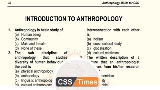 Introduction to Anthropology Mcqs Solved [upl. by Mercie]