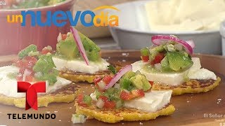 Receta de cocina Cachapa con Queso Guayanés y Guasacaca  Un Nuevo Día  Telemundo [upl. by Ecinhoj]