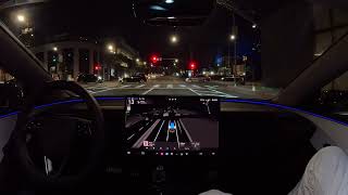 Raw 1x Tesla FSD 132 has some quick reflexes The Grove to West Hollywood [upl. by Nodaj226]