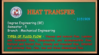 TYPES OF FLUID FLOW  Viscous and inviscid Laminar turbulant Compressible incompressible HeatTrasfer [upl. by Marozik]