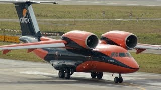 Cavok Air Antonov74 taxiing and take off at ZRH [upl. by Eckel20]