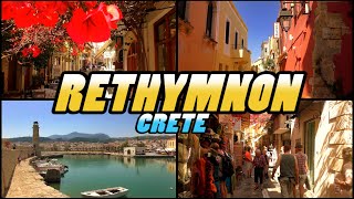 RETHYMNON Old Town  Crete  Greece 4k [upl. by Kristianson540]