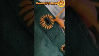 How To Sew A Buttonhole Normal Hand Embroidery Beautiful kaaj shorts sweing buttonhole [upl. by Thursby]