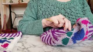 Cutting a Steek in a Knitted Teapot Cozy [upl. by Dnomaj]