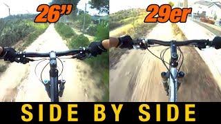 26quot Full Suspension VS 29er Hardtail  26 versus 29 inch Wheels POV Cross Country XC Trails [upl. by Ainavi]