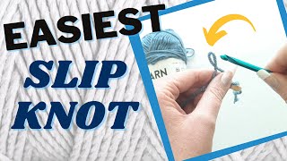 The EASY Way How to Tie a SLIP KNOT to Start Crocheting for Beginners [upl. by Aihsekat256]