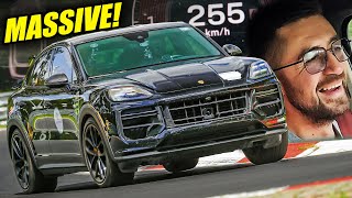 EXCLUSIVE Hyper SUV 2024 Porsche Cayenne Turbo GT visits the Nürburgring [upl. by Harimas784]