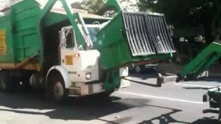 Garbage truck in Honolulu Waikiki [upl. by Efinnej]