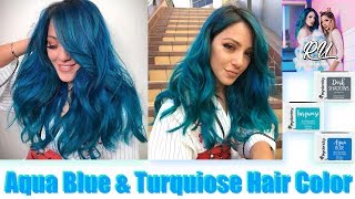 Aqua Blue amp Turquoise Hair Color [upl. by Ardra]