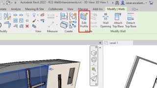 Revit 2022 Edit Wall Profile for Slanted Walls [upl. by Lemmy791]