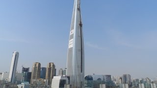 Lotte World Tower 555m  Koreas Tallest Building  April 2016 Update [upl. by Airat597]