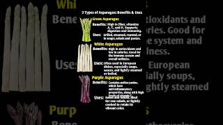 Types of asparagus and their benefits  Asparagus benefits shortvideo shorts youtubeshorts [upl. by Yznil]