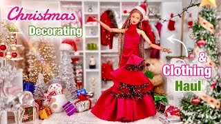 Decorating For Christmas  Barbie Doll Holiday Clothing Haul Christmas amp New Years Fashion [upl. by Enined]