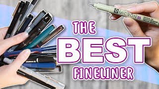 FINDING THE BEST FINELINER  Testing 20 Fineliner Pens  Pigment Watercolor amp Markers Test [upl. by Asreht]