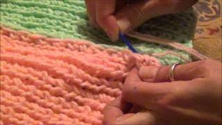 Sewing Knifty Knitter Panels Together [upl. by Enohsal]