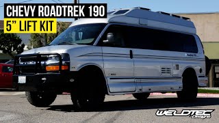 Ultimate Chevy Express Camper Build Upgrade 5quot Suspension Lift Kit  Roadtrek 190 [upl. by Lesde]