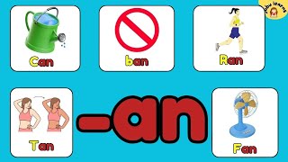 An Words for Kids Read An Words for Children Phonics WVC for kindergarden word famliesolympiad [upl. by Notniw]