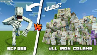 SCP 096 vs ALL IRON GOLEMS EVOLUTIONS  Scp 09 vs Ultima Mutant Iron Golem  MINECRAFT [upl. by Selina]