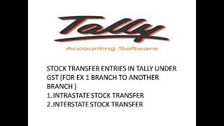 STOCK TRANSFER ENTRY IN TALLY FOR GST  INTRASTATEINTERSTATE STOCK TRANSFER ENTRY [upl. by Etirugram]