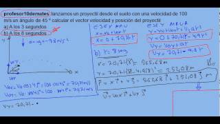 tiro oblícuo 02b parabólico ejercicio resuelto [upl. by Brownley]