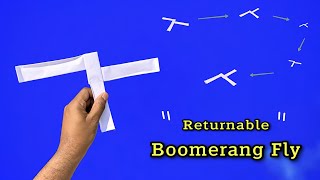 Returnable flying boomerang 🪃 how to make paper boomerang a4 paper boomerang toy [upl. by Anelehs308]