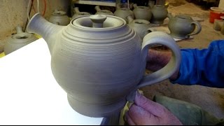 Throwing  Making a Pottery Teapot on the Wheel [upl. by Barber629]