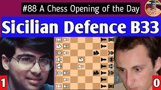 Sicilian Defence B33  Anand vs Topalov 2004 chess [upl. by Aitahs]