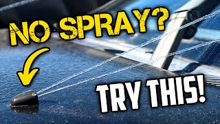 Windshield Wiper Fluid Not Spraying Or Spraying Weak Pump Lines Nozzles  Diagnose and Fix [upl. by Eveleen]