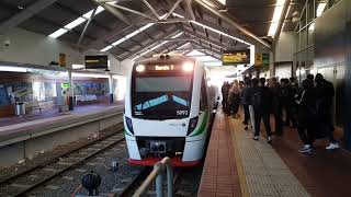 Transperth Downer RailBombardier BSeries 92 Arrives  Thornlie Station [upl. by Ajidahk]