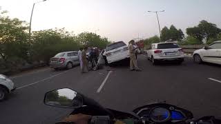 TOYOTA FORTUNER CRASHED  DND FLYWAY Delhi  2018 [upl. by Ahsam]