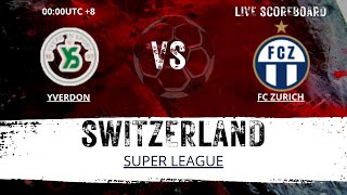 Yverdon VS FC Zurich SWITZERLAND Super League LIVESCORE [upl. by Opalina]