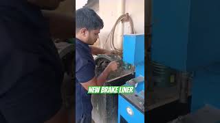 All kinds of brake liner and brake pad riveting trending Viral workshop dubailife [upl. by Annotahs]