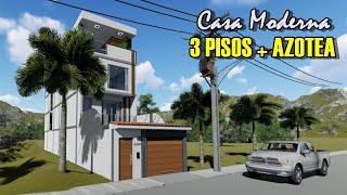 CASA en TERRENO de 5x25mts  Casa Moderna y Económica [upl. by Dlaregztif545]