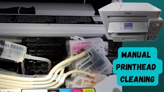 How To Clean The Printhead Manually  Epson ET 3850  Not Printing Black Color or Blank Pages FIXED [upl. by Arahsak]