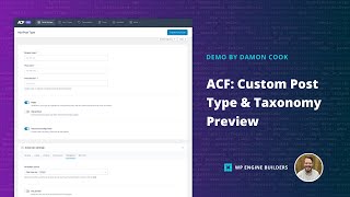 ACF Custom Post Type amp Taxonomy Preview along with a demonstration of Pattern Manager [upl. by Gen]